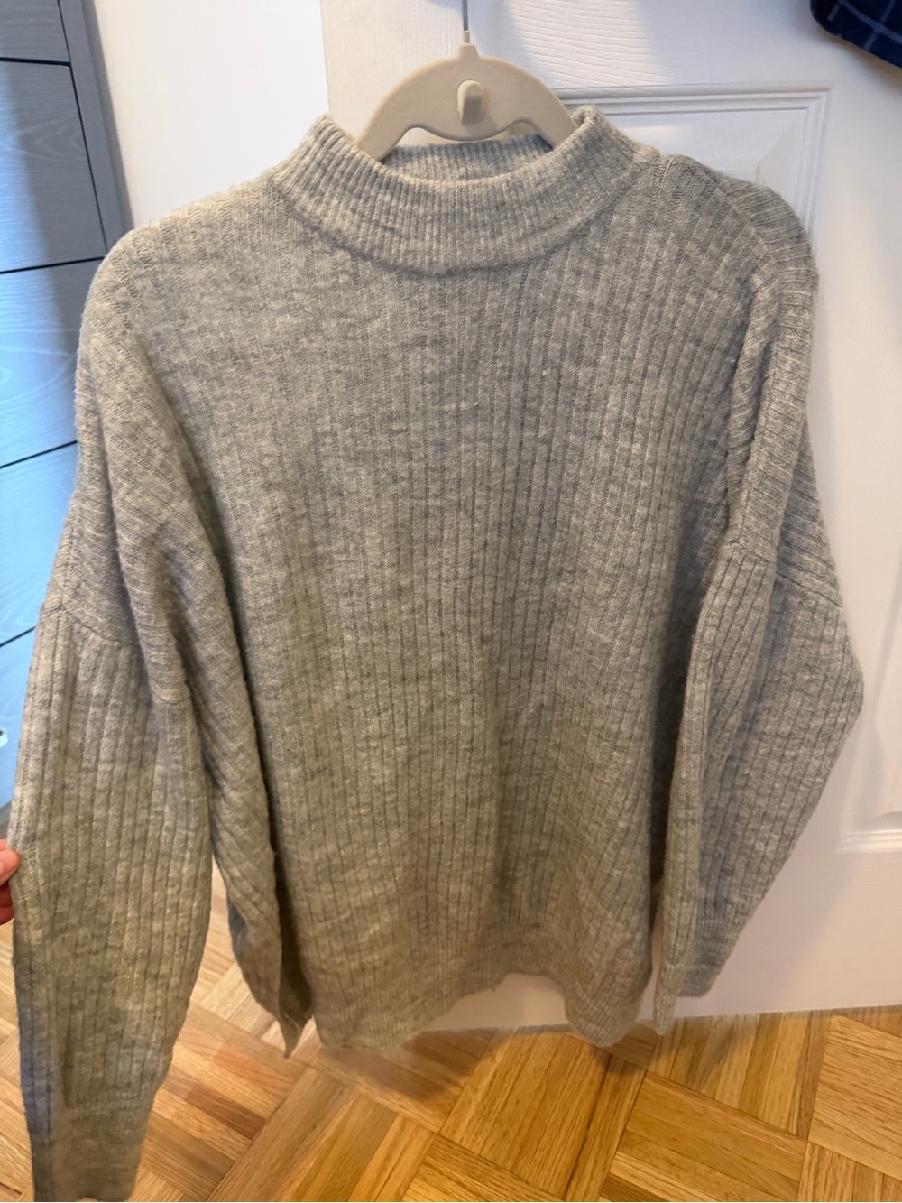 Forever 21 Ribbed Turtleneck Sweater - Heather Gray
